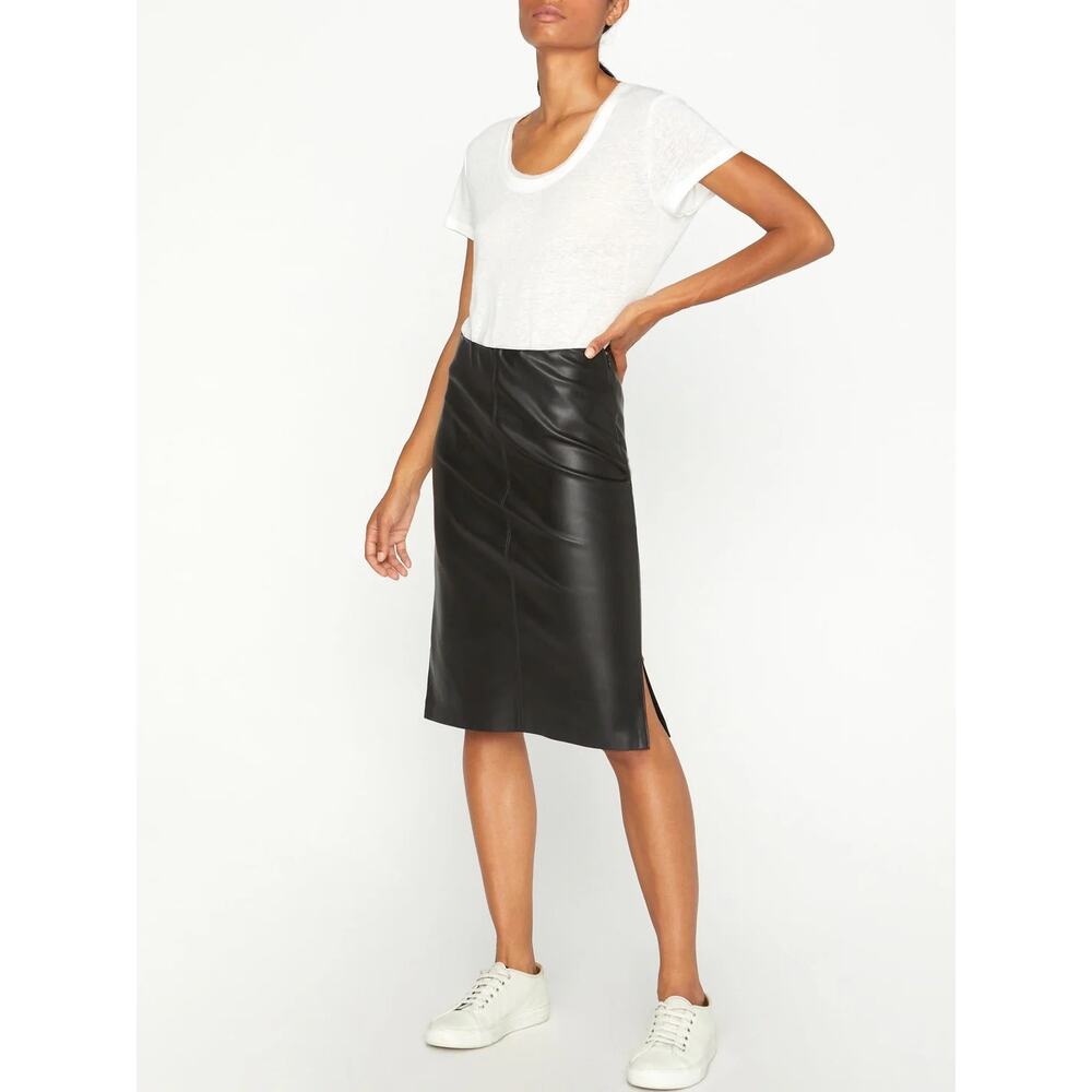 Brochu Walker River Faux Leather Pencil Skirt - Black - Small